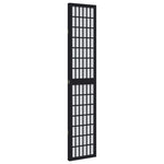 Room Divider 3 Panels Black Solid Wood Paulownia 358765
