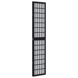 Room Divider 3 Panels Black Solid Wood Paulownia 358765