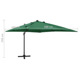 Cantilever Garden Parasol Green Polyester Large Rotatable 312345