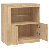Sideboard with LED Lights Sonoma Oak 60.5x37x67 cm 836618