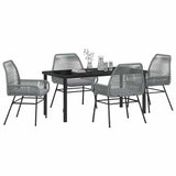 Garden Dining Set 5 pcs Grey Poly Rattan 3380886