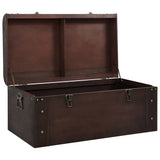 Treasure Chest with Latches Dark Brown 90x50x39.5 cm Plywood 4010549