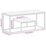 Coffee Table Silver Stainless Steel and Solid Wood Acacia 350023