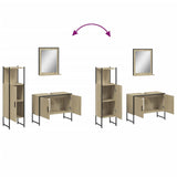 ZNTS 3 Piece Bathroom Cabinet Set Sonoma Oak Engineered Wood 3214350