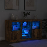 Sideboard with LED Lights Smoked Oak 123x37x67 cm 3209083