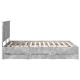 Bed Frame with Drawer Concrete Grey 150 x 200 cm Engineer Wood 3411106