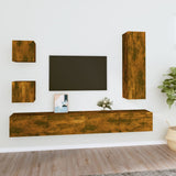 5 Piece TV Cabinet Set Smoked Oak Engineered Wood 3114451