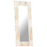 Mirror White 110x50 cm Solid Mango Wood 321634