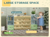 Kids Toy Organizers and Storage with 8 Removable Storage Bins and Bookshelf, White T3398P421973