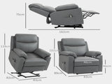 Faux Leather 70&deg Electric Riser Recliner Chair, Charcoal Grey T3398P330487