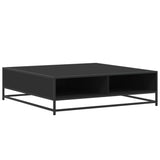 ZNTS Coffee Table Black 100x100x30 cm Engineered Wood and Metal 848774