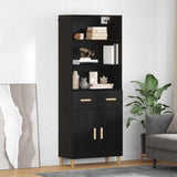 Highboard Black Oak 69.5 x 32.5 x 180 cm Engineered Wood 3416168