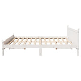 Bed Frame without Mattress White 180x200 cm Super King Solid Wood Pine 855583