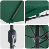 Garden Parasol Green 385 x 209 x 244 cm Polyester and Steel 42003276