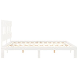 Bed Frame without Mattress White 200x200 cm Solid Wood Pine 3193617
