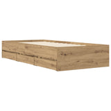 Bed Frame with Storage Artisian Oak 80 x 200 cm Engineered Wood 3429612