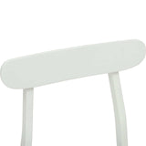 Dining Chair 2 pcs White 43 x 44.5 x 77 cm Solid Rubber Wood 42020489