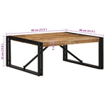 ZNTS Coffee Table 80x80x35 cm Solid Rough Wood Mango 4016670