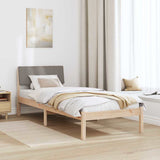Bed frame Brown and taupe 75 x 190 cm Solid pine wood 878722