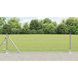 Fence Post with Concrete Base 26 pcs Silver Powder-Coated Steel 3350257