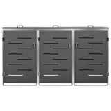 Triple Wheelie Bin Shed 207x77.5x112.5 cm Stainless Steel 149556