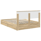 Storage Bed with Drawer Sonoma Oak 140 x 190 cm Engineered Wood 3410800