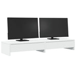 ZNTS Monitor Stand with Drawers White 100x27x15 cm Engineered Wood 854670
