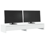 ZNTS Monitor Stand with Drawers White 100x27x15 cm Engineered Wood 854670