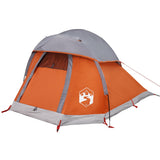 ZNTS Camping Tent Dome 1-Person Grey and Orange Waterproof 94790