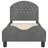 Toddler Bed Frame with Headboard Dark Grey 70 x 140 cm Velvet 42011100