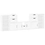 5 Piece TV Units with Storage ODDA White Solid Wood Pine 3365377