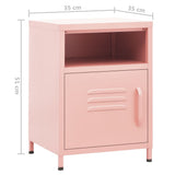 Nightstand Pink 35x35x51 cm Steel 336220