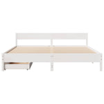 ZNTS Bed Frame without Mattress White 160x200 cm Solid Wood Pine 3301744
