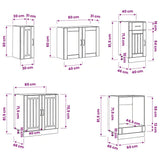 8 Piece Kitchen Cabinet Set "Lucca" High Gloss White Engineered Wood 3314803