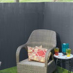 ZNTS Nature Double Sided Garden Screen PVC 1x3m Anthracite 428521