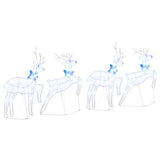 LED Reindeers 4 pcs White Fabric 3385895