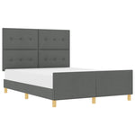 ZNTS Bed Frame Dark Grey 160x200 cm Fabric 3344740