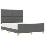 ZNTS Bed Frame Dark Grey 160x200 cm Fabric 3344740