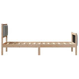 Bed frame Brown and light grey 80 x 200 cm Solid pine wood 878499