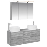 Bathroom Furniture Set 4 pcs Grey Sonoma 100 x 14.5 x 70 cm 3407100