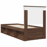 Bed Frame with Headboard Brown Oak 75 x 190 cm Solid Pine Wood 3411079