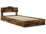 Storage Bed with Drawer Smoked Oak 70 x 190 cm Engineered Wood 3413149