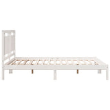 Extra Long Bed Frame without Mattress White 160x210 cm Solid Wood 3309190