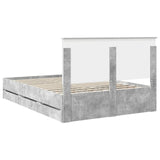 Bed Frame with Drawer Concrete Grey 150 x 200 cm Engineer Wood 3409450