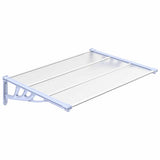 Door Canopy Grey and Transparent 122x90 cm Polycarbonate 153690