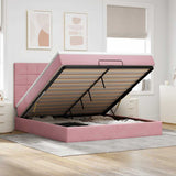 Ottoman Bed with Mattresses Pink 160x200cm Velvet 3313486