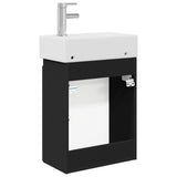 Bathroom Vanity Unit with Tap Black 45.5 x 22.5 x 84 cm 889472