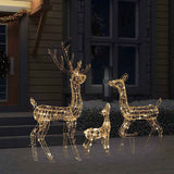 Reindeer Family Warm White Acrylic Large Reindeer Family Oblong 329793