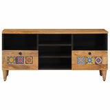TV Cabinet with Shelf Natural 100 x 33 x 46 cm Solid Mango Wood 4018278