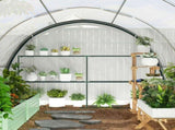 4 x 3 Walk-In Tunnel Greenhouse, with Accessories - White T3398P314173